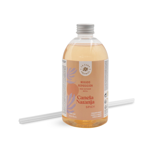 La Casa de los Aromas - Refil de ambientador Mikado 500ml - Canela, Laranja e Pimenta