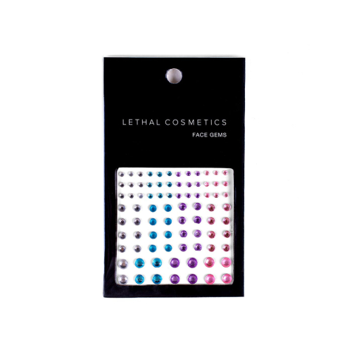 Lethal Cosmetics - Gemas Adesivas para o Rosto Face Gems - Colorful