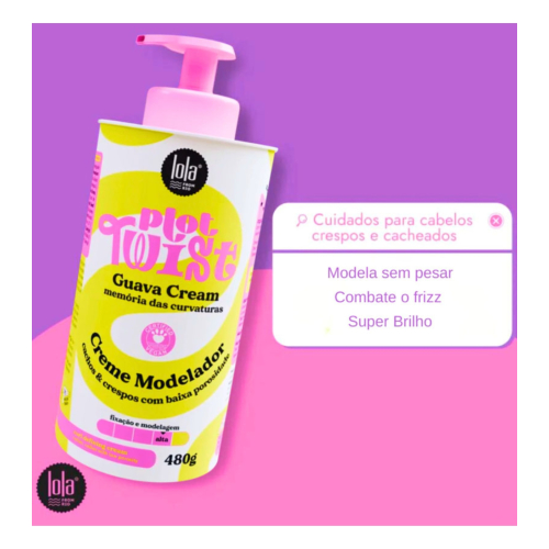 Lola Cosmetics - *Plot Twist* - Creme modelador de cachos 480g - Creme de goiaba
