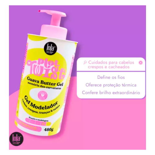 Lola Cosmetics - *Plot Twist* - Gel modelador de cachos 480g - Creme de goiaba