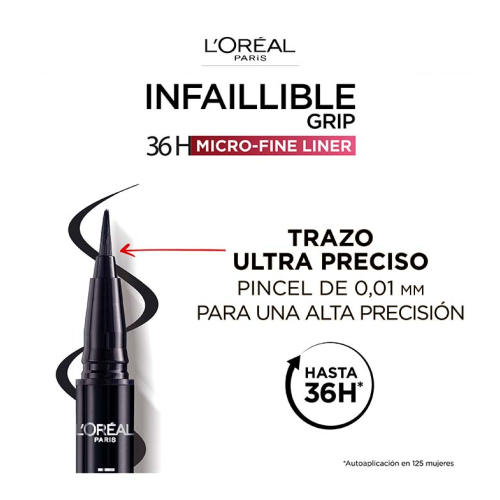 Loreal Paris - Delineador Líquido Infallible Grip 36h Micro fine Brush - 02: Smokey Earth