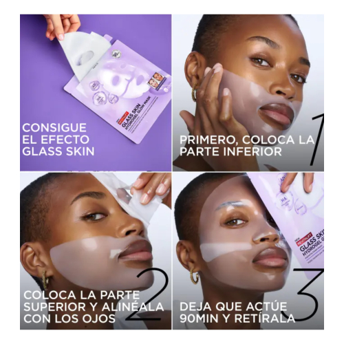 Loreal Paris - Máscara Facial Iluminadora de Hidrogel Revitalift Glass Skin