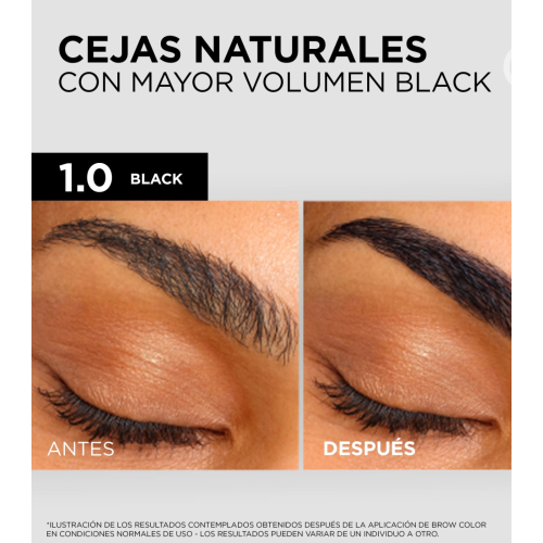 Loreal Paris - Tintura de sobrancelha semipermanente Brow Color - 1.0: Black