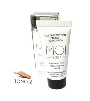 M.O.I. Skincare - Base com ácido hialurônico e rosa mosqueta SPF30 Multiprotection Colour - 02