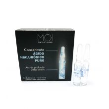 M.O.I Skincare - Embalagem de ampolas hidratantes de ácido hialurônico