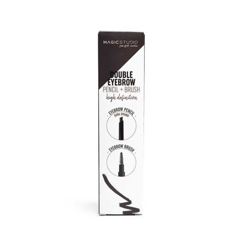 Magic Studio - Lápis de sobrancelha automático Double Eyebrow - Dark brown