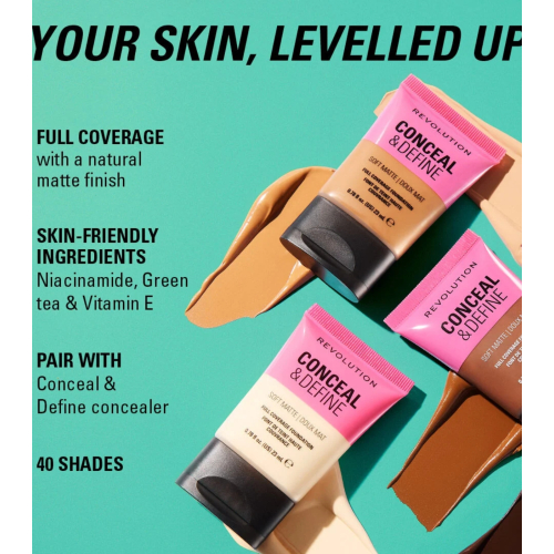 Makeup Revolution - Base Conceal & Define Soft Matte - F2.5NC