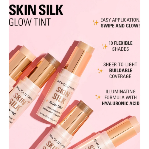 Makeup Revolution - Base de maquiagem em bastão Skin Silk Glow Tint Sheer Foundation - Fair Neutral Cool