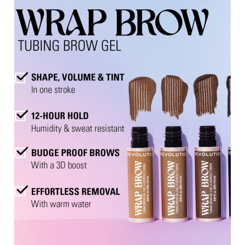 Makeup Revolution - Gel para Sobrancelhas Wrap Brow - Warm Medium Brown