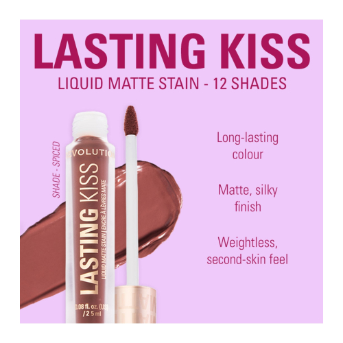 Makeup Revolution - Batom Líquido Matte Lasting Kiss - Spiced Brown