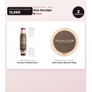 Makeup Revolution - Stick de Contorno Reloaded Contour & Blend - Dark + Bronzador em creme Ultra Cream Bronzer - Deep
