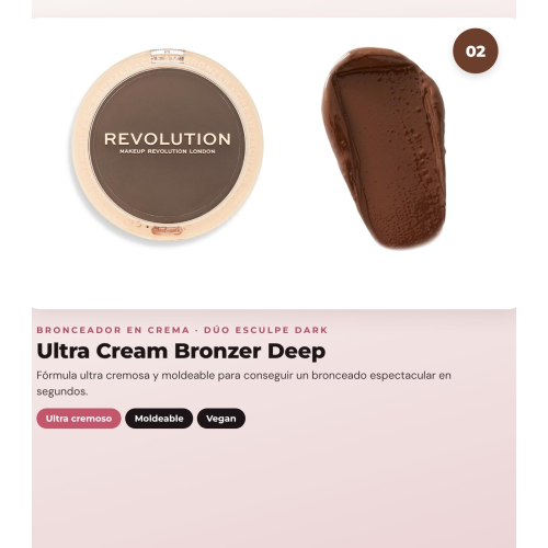 Makeup Revolution - Stick de Contorno Reloaded Contour & Blend - Dark + Bronzador em creme Ultra Cream Bronzer - Deep