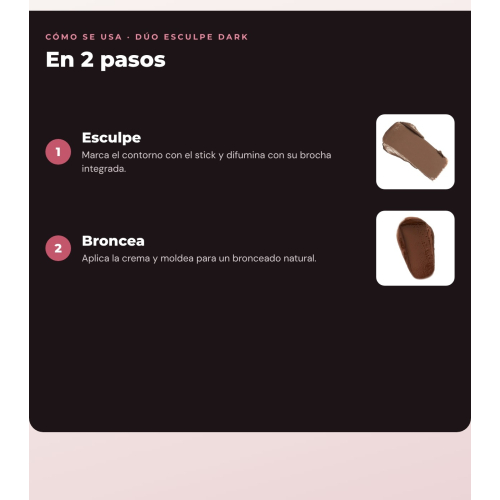 Makeup Revolution - Stick de Contorno Reloaded Contour & Blend - Dark + Bronzador em creme Ultra Cream Bronzer - Deep