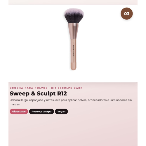 Makeup Revolution - Set de Contorno em stick Reloaded Contour & Blend - Light + Iluminador Jelly Glass Halo - Golden Glow + Pincel para iluminador Soft Focus Create - R6