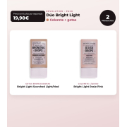 Makeup Revolution - Set de Gotas Bronzeadoras Bright Light - Scorched Light/ Med + Colorete Líquido Bright Light - Rosie Pink