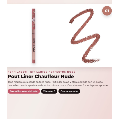 Makeup Revolution - Set de Perfilador de Lábios Pout Liner - Chauffeur Nude + Labial Líquido Mate Air Blur - Chauffeur + Brilho de Lábios Voluminizador Pout Bomb - Melba Warm Peach