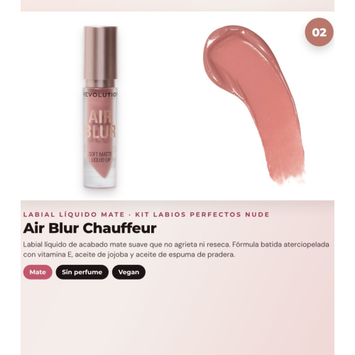 Makeup Revolution - Set de Perfilador de Lábios Pout Liner - Chauffeur Nude + Labial Líquido Mate Air Blur - Chauffeur + Brilho de Lábios Voluminizador Pout Bomb - Melba Warm Peach