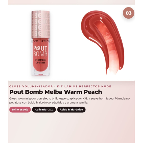 Makeup Revolution - Set de Perfilador de Lábios Pout Liner - Chauffeur Nude + Labial Líquido Mate Air Blur - Chauffeur + Brilho de Lábios Voluminizador Pout Bomb - Melba Warm Peach