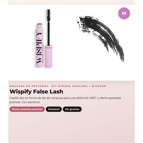 Makeup Revolution - Set de Máscara de Pestanas Wispify False Lash + Rizador de Pestanas Lash Stash