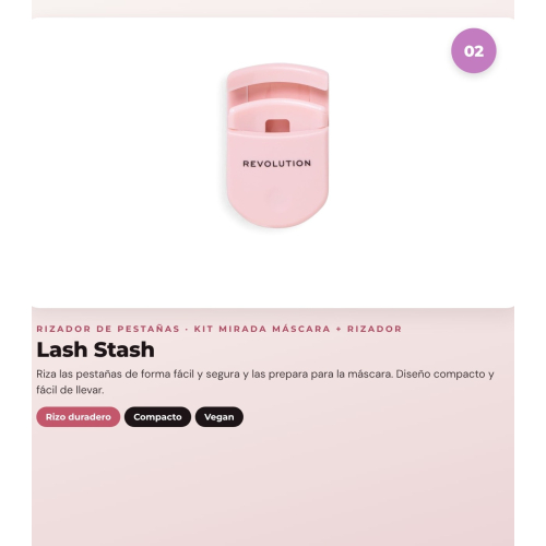 Makeup Revolution - Set de Máscara de Pestanas Wispify False Lash + Rizador de Pestanas Lash Stash