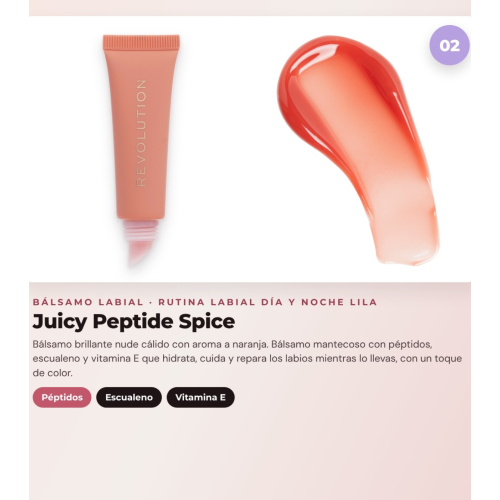 Makeup Revolution - Conjunto de Máscara labial Juicy Peptide Pudding - Sugar Swirl Lilac + Bálsamo labial Juicy Peptide - Spice + Óleo para lábios Glaze Oil - Lust Clear