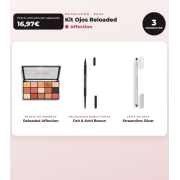 Makeup Revolution - Conjunto de Paleta de sombras Reloaded - Affection + Delineador de olhos Felt & Kohl Precision Dual Liner - Brown + Delineador de olhos Streamline Waterline Eyeliner Pencil - Silver
