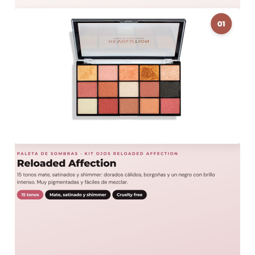 Makeup Revolution - Conjunto de Paleta de sombras Reloaded - Affection + Delineador de olhos Felt & Kohl Precision Dual Liner - Brown + Delineador de olhos Streamline Waterline Eyeliner Pencil - Silver