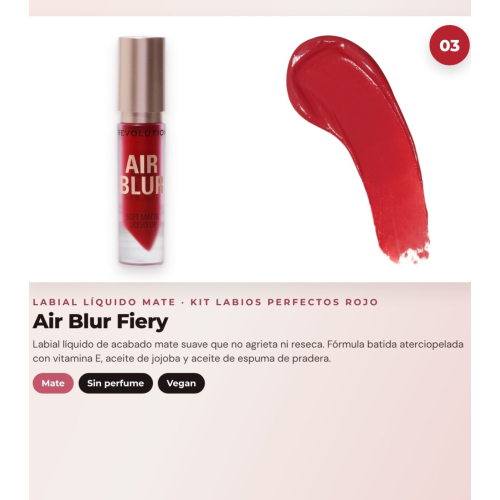 Makeup Revolution - Set de Perfilador de Lábios IRL Filter Finish Lip Definer - Burnt Cinnamon + Barra de Lábios Satinada Lip Allure Soft Satin + Labial Líquido Mate Air Blur - Fiery