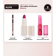 Makeup Revolution - Set de Perfilador de Lábios Pout Liner - Deepest Mauve + Barra de Lábios Satinada Lip Allure - Material Girl Wine + Óleo Labial em Barra Jelly - Watermelon Crush Red