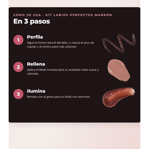 Makeup Revolution - Set de Perfilador de Lábios Pout Liner - Espresso Cool Brown + Labial Líquido IRL Whipped Lip Crème - Espresso Nude + Brilho de Lábios com Shimmer Pout Bomb - Chocolate Sparkle