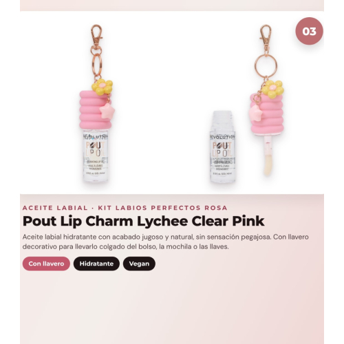 Makeup Revolution - Set de Perfilador de Lábios Pout Liner - Kiss Baby Pink + Barra de Lábios Satinada Lip Allure - Brunch Pink Nude + Óleo Labial Pout Lip Charm - Lychee Clear Pink