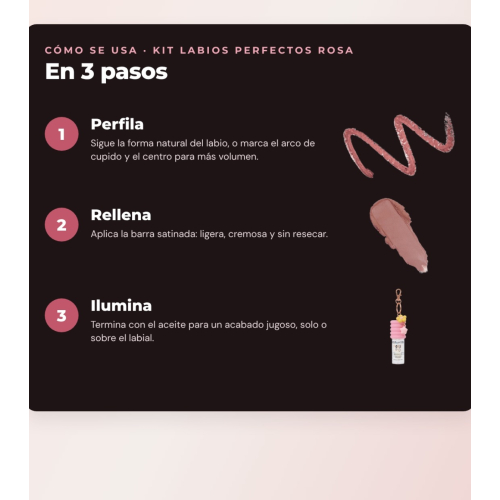 Makeup Revolution - Set de Perfilador de Lábios Pout Liner - Kiss Baby Pink + Barra de Lábios Satinada Lip Allure - Brunch Pink Nude + Óleo Labial Pout Lip Charm - Lychee Clear Pink