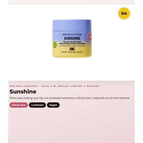 Makeup Revolution - Conjunto *S.W.Smiley* - Brilho labial Stellar Shine + Brilho labial Pink Bliss + Bálsamo para lábios e bochechas pH + Pós soltos Sunshine