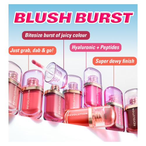 Makeup Revolution - *Super Dewy*  - Blush líquido  Blush burst - Very cherry berry