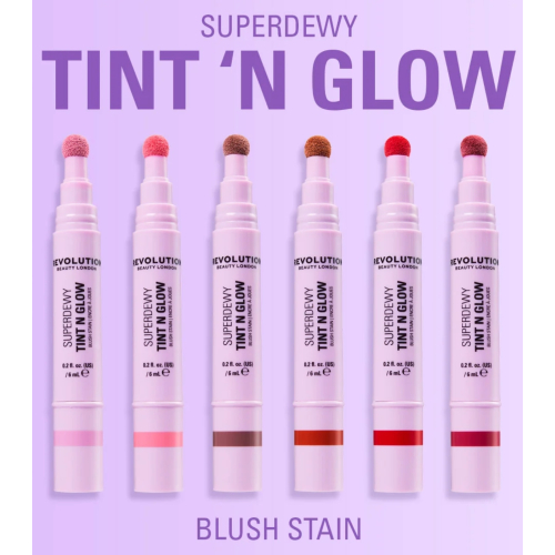 Makeup Revolution - *Super Dewy* - Colorete líquido Tint N Glow - Berry Blissful
