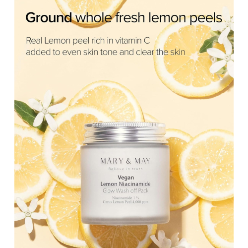 Mary & May - Máscara Facial Esfoliante Lemon Niacinamide Glow Wash off