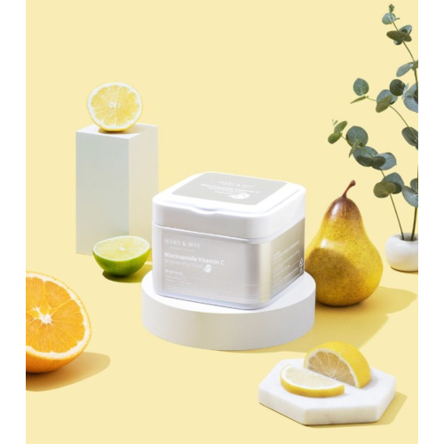 Mary & May - Máscara iluminadora com niacinamida e vitamina C - 30ea