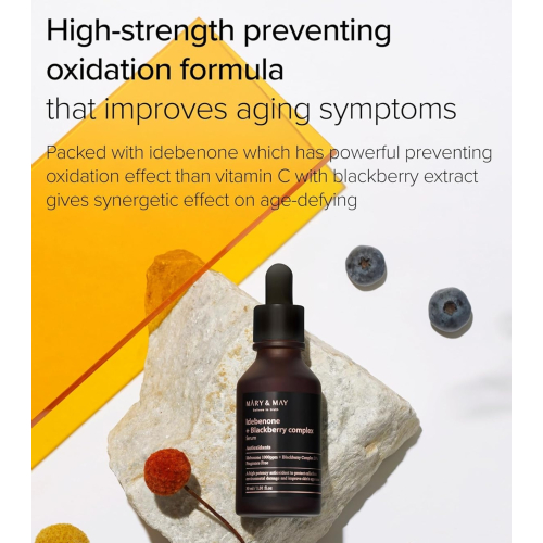 Mary & May - Sérum facial antienvelhecimento Idebenone + Blackberry Complex