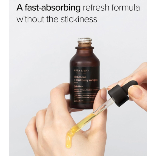 Mary & May - Sérum facial antienvelhecimento Idebenone + Blackberry Complex