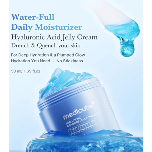 Medicube - Creme facial hidratante Hyaluronic Aqua Cooling Ceramide Jelly