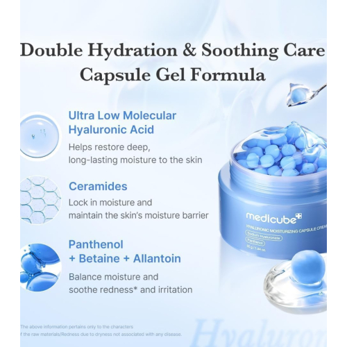 Medicube - Creme facial hidratante Hyaluronic Moisturizing Capsule Cream