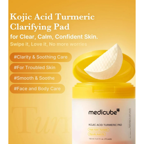 Medicube - *Kojic Acid* - Almofadas iluminadoras com ácido kójico e cúrcuma - 70pads