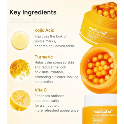 Medicube - *Kojic Acid* - Creme facial iluminador Vita Capsule Cream