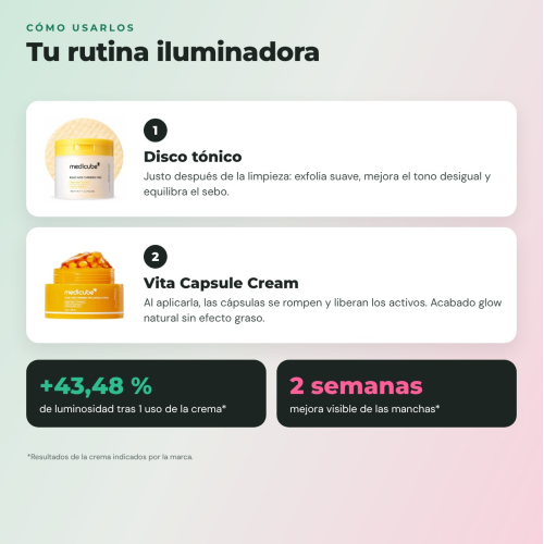 Medicube - Ácido Kojico - Rotina iluminadora (discos + creme)