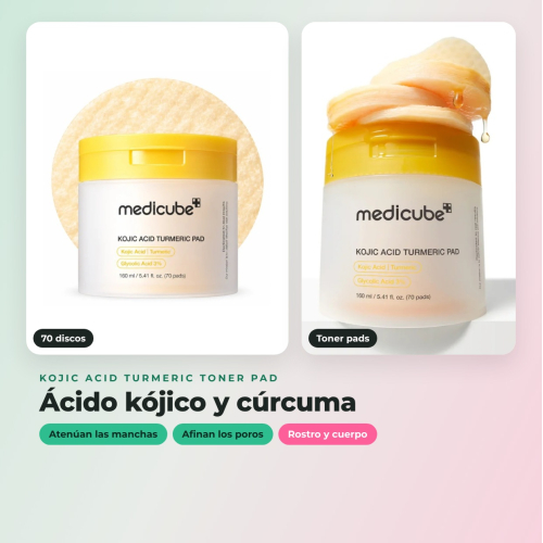 Medicube - Ácido Kojico - Rotina iluminadora (discos + creme)