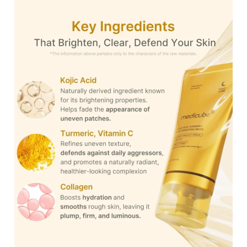 Medicube - Máscara facial de noite iluminadora Kojic Acid Turmeric