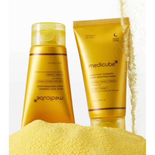 Medicube - Máscara facial de noite iluminadora Kojic Acid Turmeric