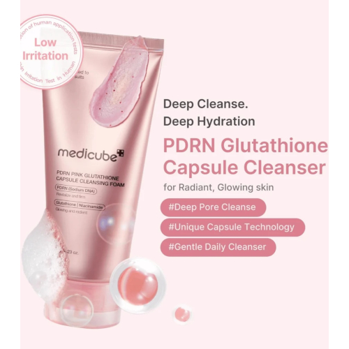 Medicube - *PDRN Pink* - Limpador facial Glutathione Capsule Foam