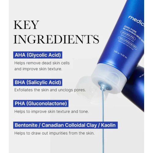 Medicube - *Zero Pore* - Máscara com AHA, BHA e PHA Blackhead Mud Mask