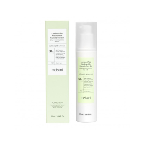 Meisani - Gel protetor solar facial Luminosi-tea Niacinamide Spf50